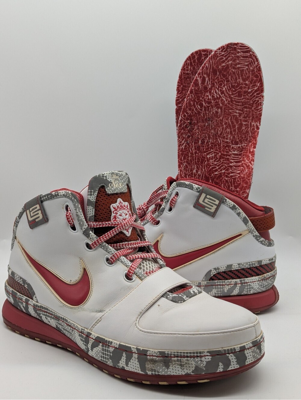 Mens Size 11.5 Nike Zoom Lebron 6 VI Ohio State Shoes 2008 Red White 346526-161